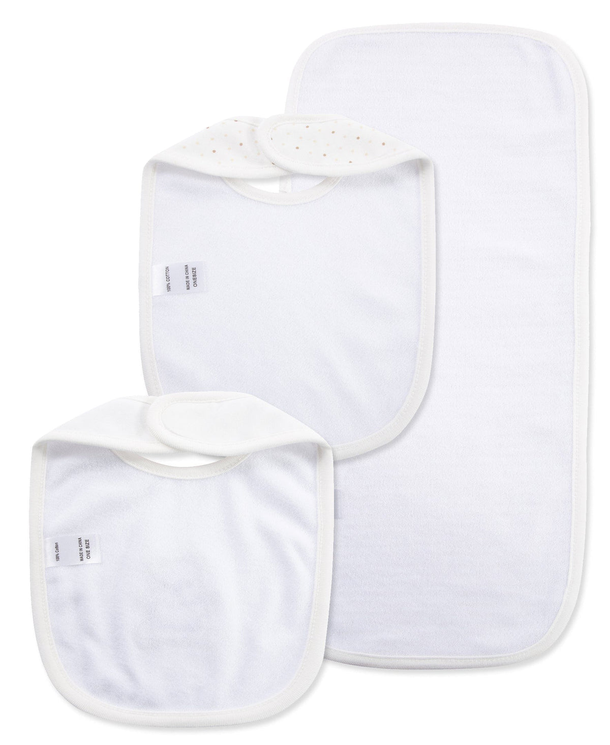 Little Me Gentle Bear Bib & Burp Set - Ivory, One Size