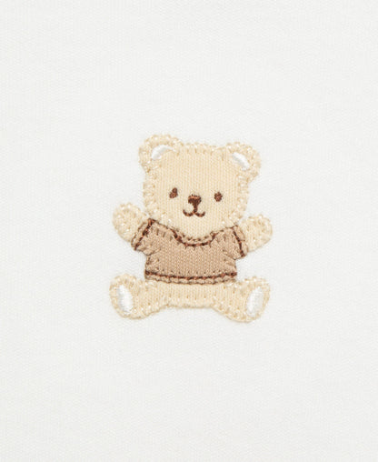 Little Me Gentle Bear Sleeper Gown and Hat - Ivory, 0-3M