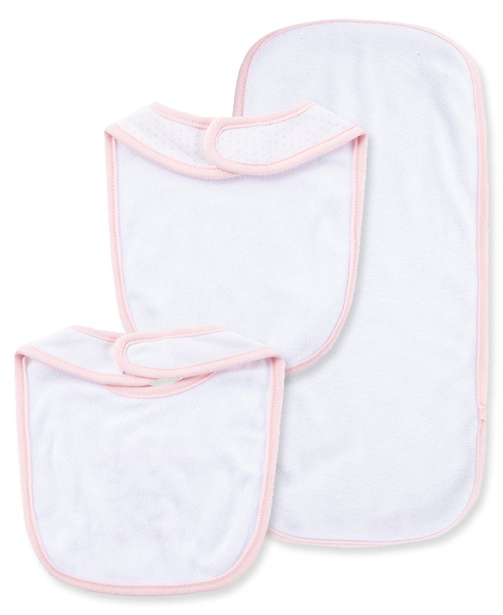 Little Me Thank Heaven For Little Girls Bib & Burp Set - Pink Multi, One Size