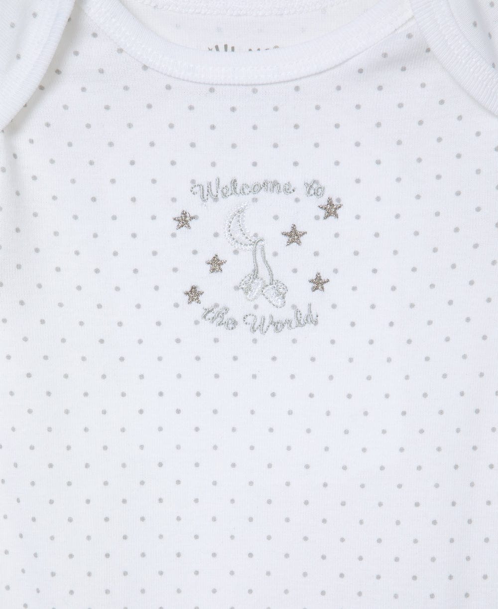 Little Me Welcome to the World 3-Pack Bodysuits - White Print, NB