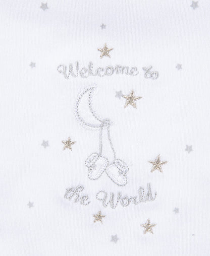 Little Me Welcome To The World Bib & Burp Set - White, One Size