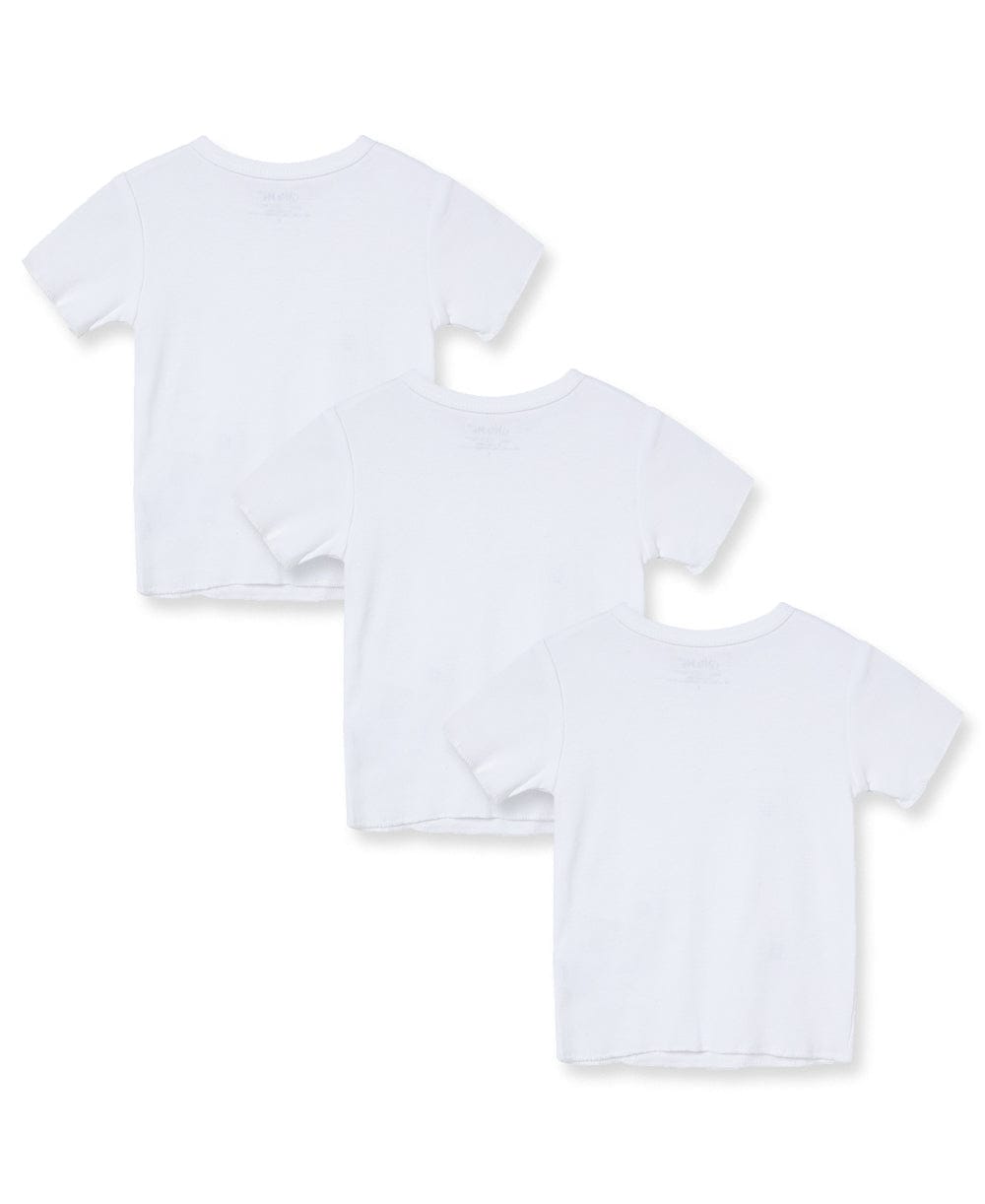 Little Me White 3-Pack T-Shirts - White, Small