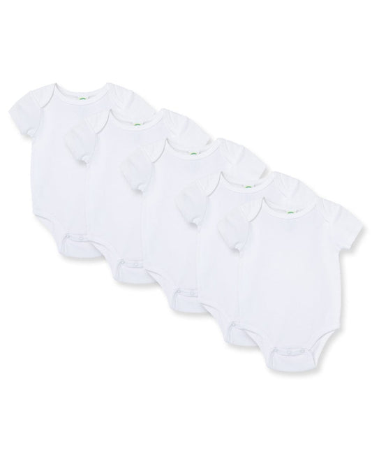 Little Me White 5-Pack Bodysuits - White, NB