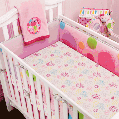 Little Miss Matched Monkey 5 Piece Crib Bedding Set