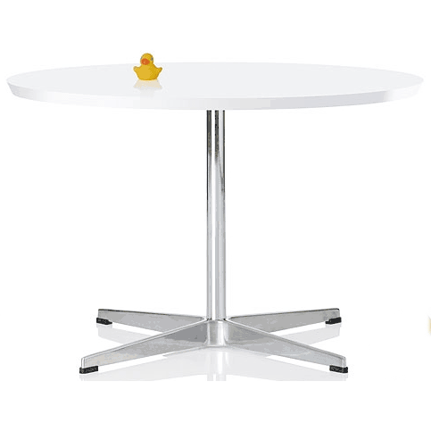 Little Nest Cygnet Child Table in White with Silver Base - LN-CYTBL-WHSL