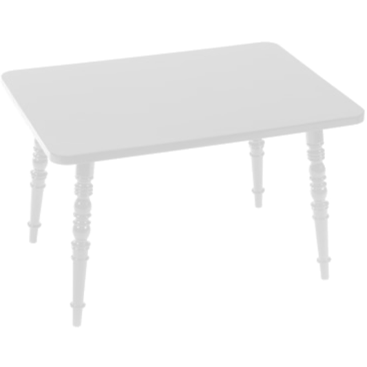 Little Nest William Rectangular Child Table in White - LN-WILL-WH