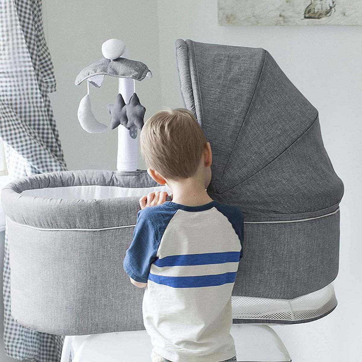 TruBliss Deluxe Bassinet - Stonewash - BA302-STW