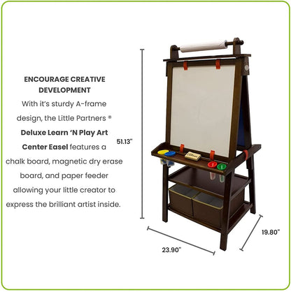 Little Partners Deluxe Learn 'N Play Art Center Easel - Espresso - LPR02807