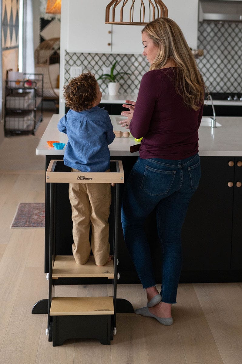 Little Partners Explore N Store Learning Tower - Charcoal / Natural Platform - LP014534
