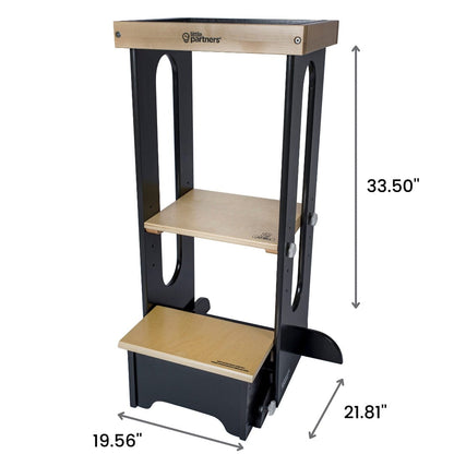 Little Partners Explore N Store Learning Tower - Charcoal / Natural Platform - LP014534