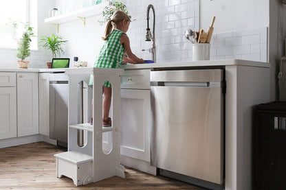 Little Partners Explore N Store Learning Tower - Soft White - LP01454