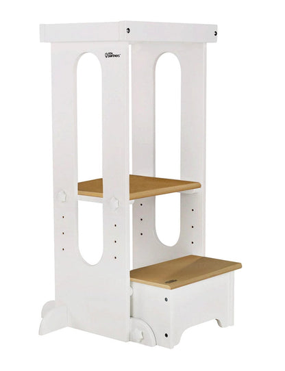 Little Partners Explore N Store Learning Tower - Soft White w/Natural Platform - LP014527