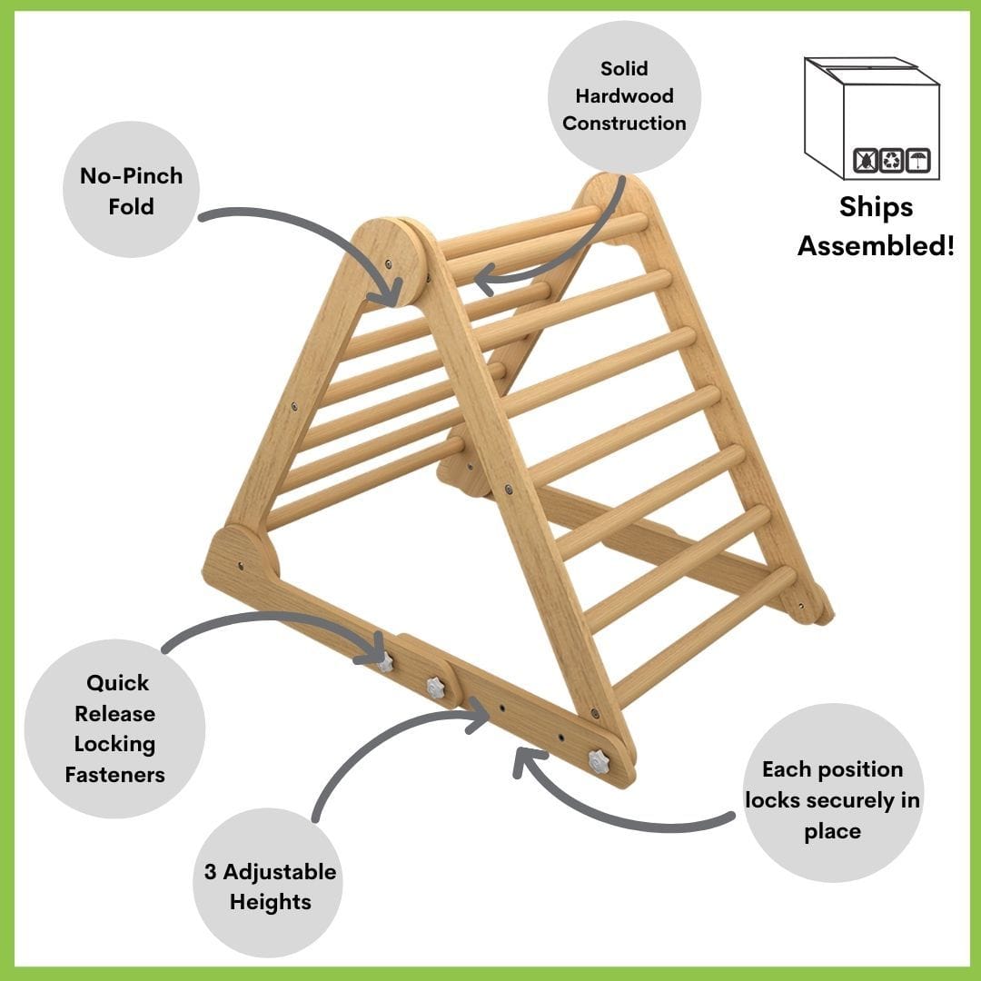 Little Partners Learn N Climb Triangle - Natural (Fully Assembled) - LP07701-FAS