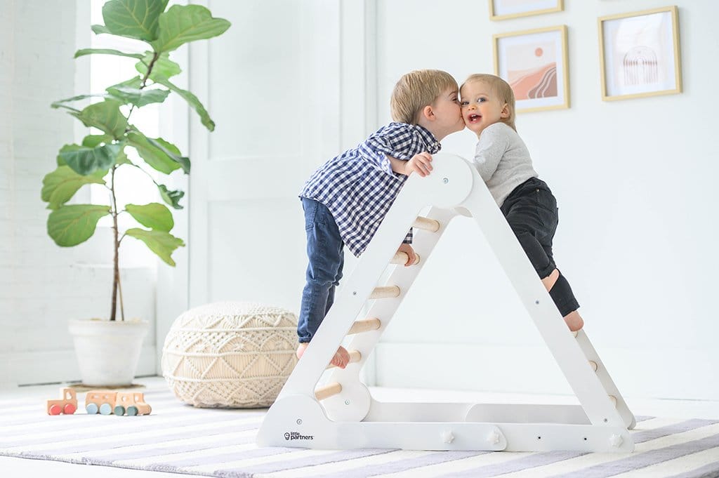 Little Partners Learn N Climb Triangle - Soft White / Natural (Fully Assembled) - LPR077027-FAS