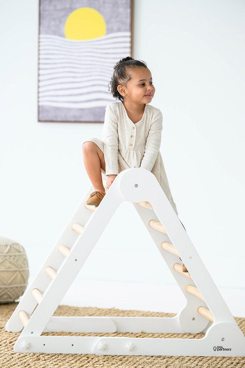 Little Partners Learn N Climb Triangle - Soft White / Natural (Fully Assembled) - LPR077027-FAS