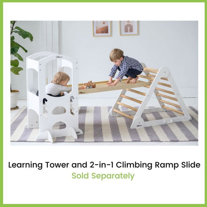Little Partners Learn N Climb Triangle - Soft White / Natural (Fully Assembled) - LPR077027-FAS