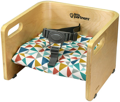 Little Partners Mod Booster Seat - Natural w/ Geo Shapes Cushion - LPR06041
