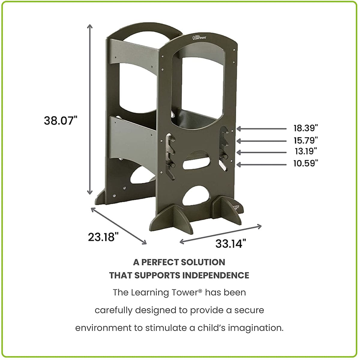 Little Partners Original Learning Tower - Olive Green - LP01418