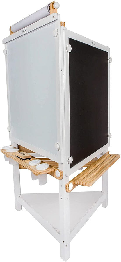Little Partners Tri-Sided Art Easel - Soft White / Natural - LP029027