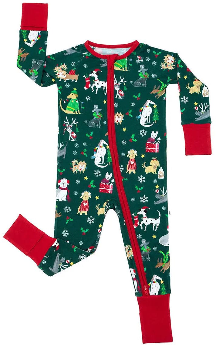 Little Sleepies Bamboo Viscose Zippy - Holiday Hounds, 6 - 12 months - LS-Z-HOUNDS-04