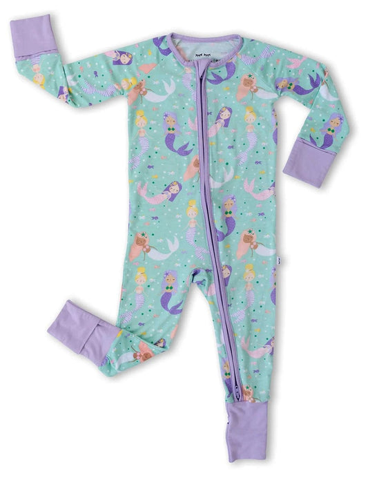 Little Sleepies Bamboo Viscose Zippy - Mermaid Magic, 0 - 3 months - LS-Z-MRMAID-02