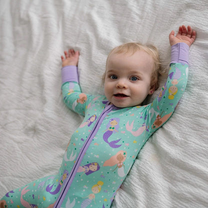 Little Sleepies Bamboo Viscose Zippy - Mermaid Magic, 3 - 6 months - LS-Z-MRMAID-03
