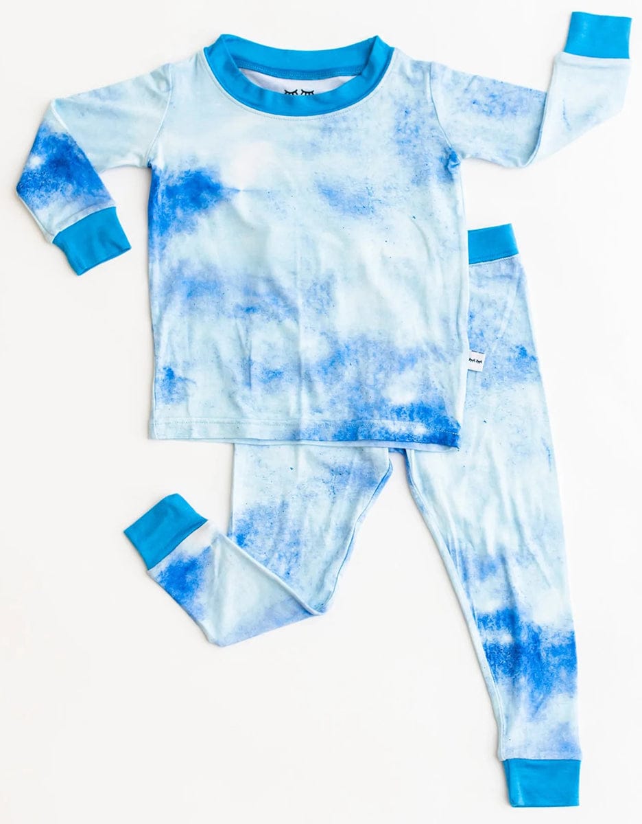 Little Sleepies Two-Piece Bamboo Viscose Pajama Set - Blue Watercolor, 12 - 18 months - LS-PJ-BLWC-09