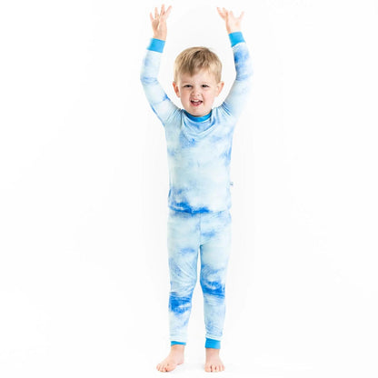 Little Sleepies Two-Piece Bamboo Viscose Pajama Set - Blue Watercolor, 18 - 24 months - LS-PJ-BLWC-10
