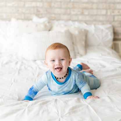 Little Sleepies Two-Piece Bamboo Viscose Pajama Set - Blue Watercolor, 18 - 24 months - LS-PJ-BLWC-10