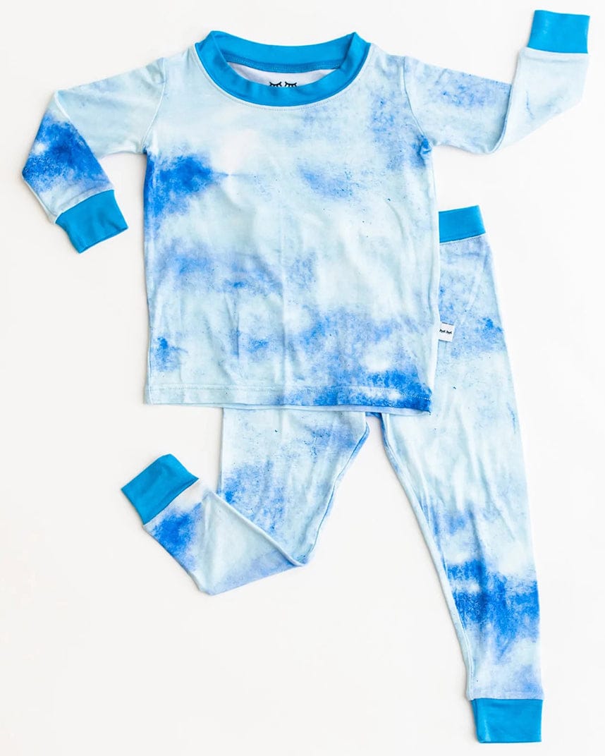 Little Sleepies Two-Piece Bamboo Viscose Pajama Set - Blue Watercolor, 18 - 24 months - LS-PJ-BLWC-10