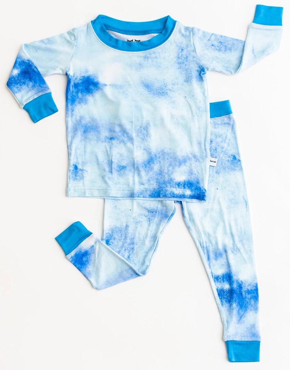 Little Sleepies Two-Piece Bamboo Viscose Pajama Set - Blue Watercolor, 2T - LS-PJ-BLWC-11