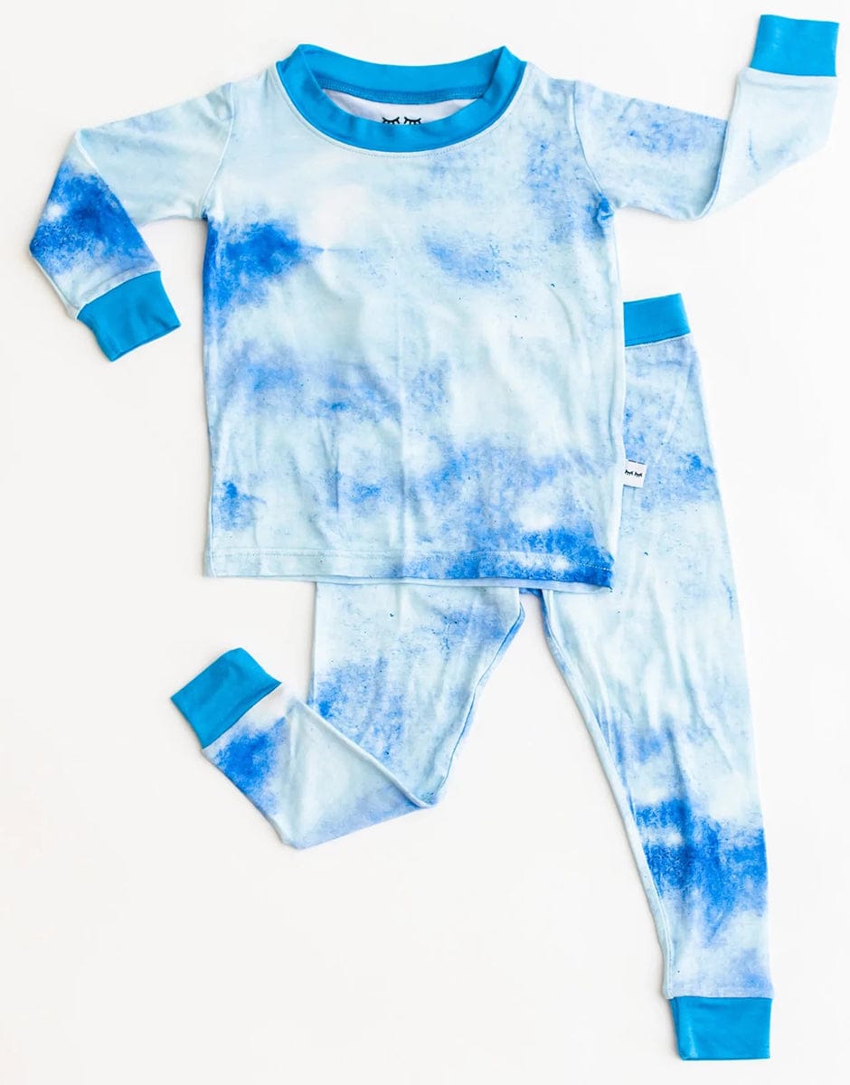 Little Sleepies Two-Piece Bamboo Viscose Pajama Set - Blue Watercolor, 3T - LS-PJ-BLWC-12