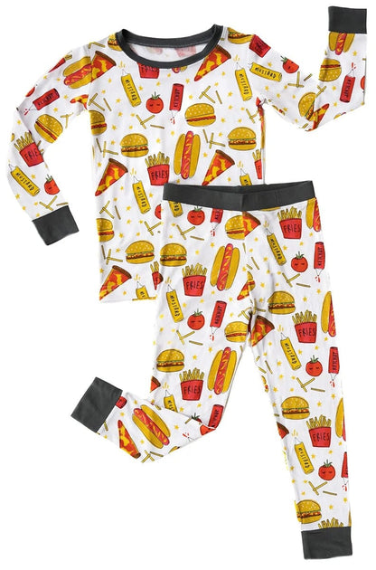 Little Sleepies Two-Piece Bamboo Viscose Pajama Set - Fast Foodie, 12 - 18 months - LS-PJ-PIZZABURG-09