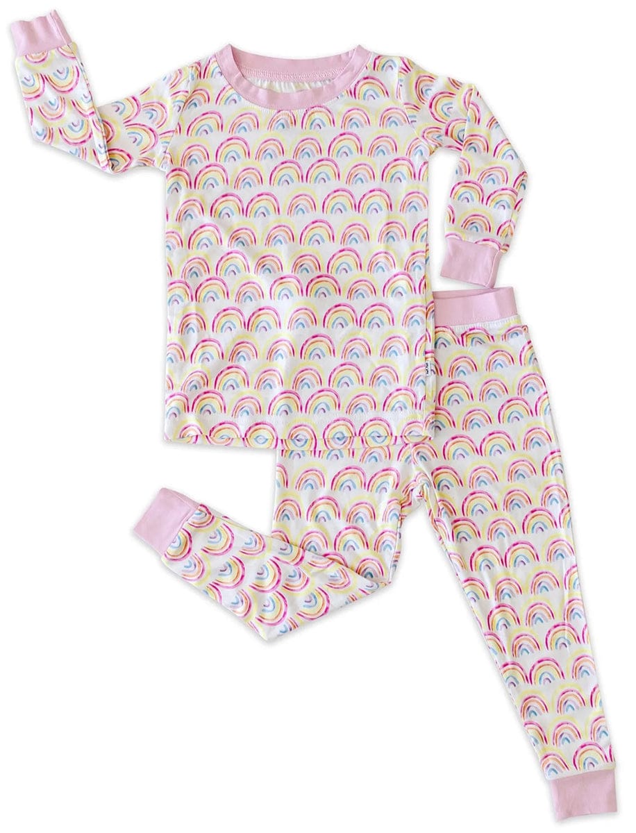 Little Sleepies Two-Piece Bamboo Viscose Pajama Set - Pastel Rainbows, 18 - 24 months - LS-PJ-RAIN-10