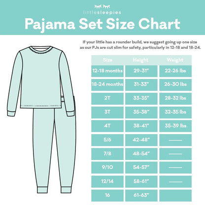 Little Sleepies Two-Piece Bamboo Viscose Pajama Set - Pastel Rainbows, 2T - LS-PJ-RAIN-11