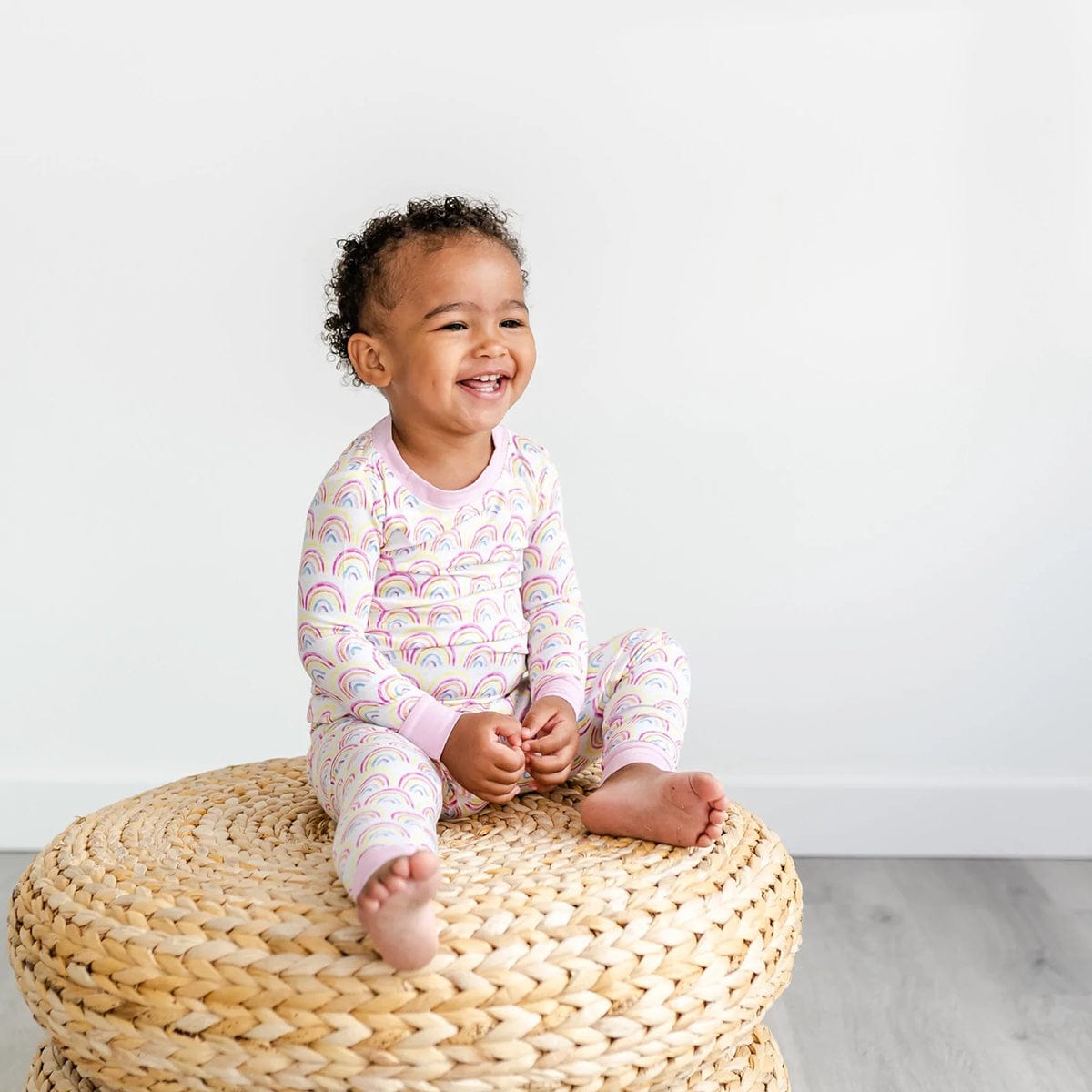 Little Sleepies Two-Piece Bamboo Viscose Pajama Set - Pastel Rainbows, 2T - LS-PJ-RAIN-11