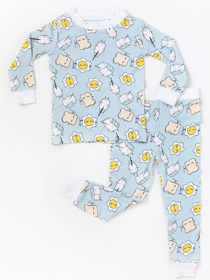 Little Sleepies Two-Piece Bamboo Viscose Pajama Set - Pink Breakfast Buddies, 2T