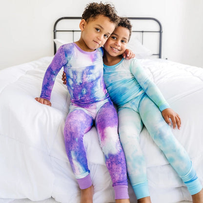 Little Sleepies Two-Piece Bamboo Viscose Pajama Set - Purple Watercolor, 12 - 18 months - LS-PJ-PURWC-09