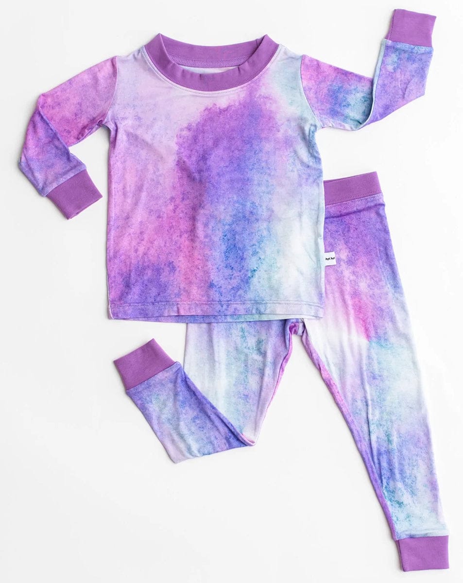 Little Sleepies Two-Piece Bamboo Viscose Pajama Set - Purple Watercolor, 18 - 24 months - LS-PJ-PURWC-10
