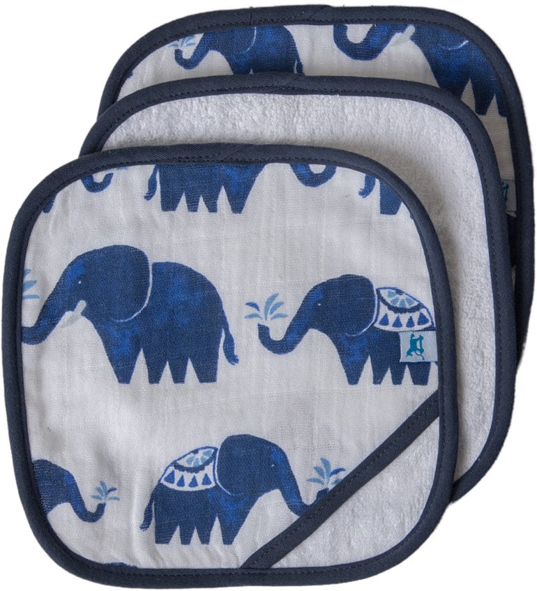 Little Unicorn 3 Pack Cotton Washcloth Set - Indie Elephant - UH0112
