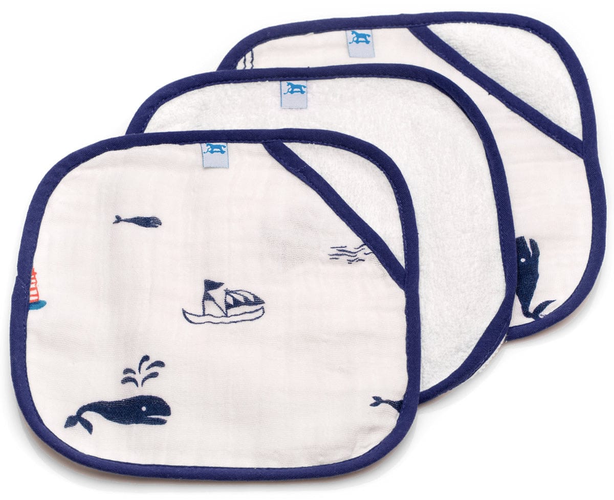 Little Unicorn 3 Pack Cotton Washcloth Set - Nautical Harbor - UH0103