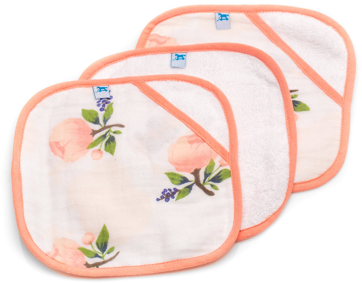 Little Unicorn 3 Pack Cotton Washcloth Set - Watercolor Rose - UH0101