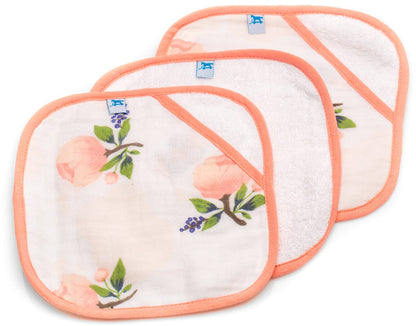 Little Unicorn 3 Pack Cotton Washcloth Set - Watercolor Rose - UH0101