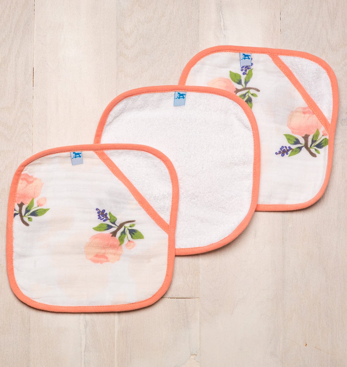 Little Unicorn 3 Pack Cotton Washcloth Set - Watercolor Rose - UH0101