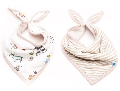 Little Unicorn Cotton Bandana Bib 2-Pack - Forest Friends - UF0102