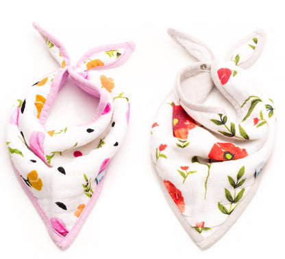 Little Unicorn Cotton Bandana Bib 2-Pack - Summer Poppy - UF0100