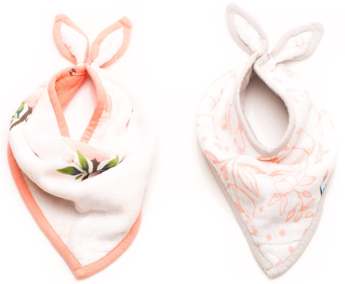Little Unicorn Cotton Bandana Bib 2-Pack - Watercolor Rose - UF0101