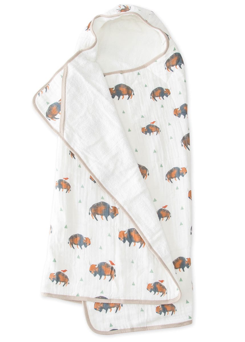 Little Unicorn Cotton Big Kid Hooded Towel - Bison - UH0203