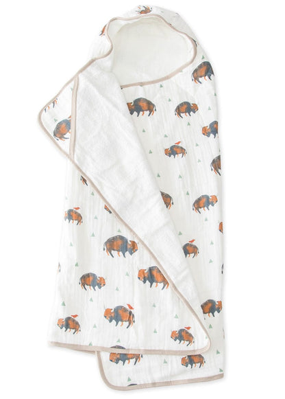 Little Unicorn Cotton Big Kid Hooded Towel - Bison - UH0203
