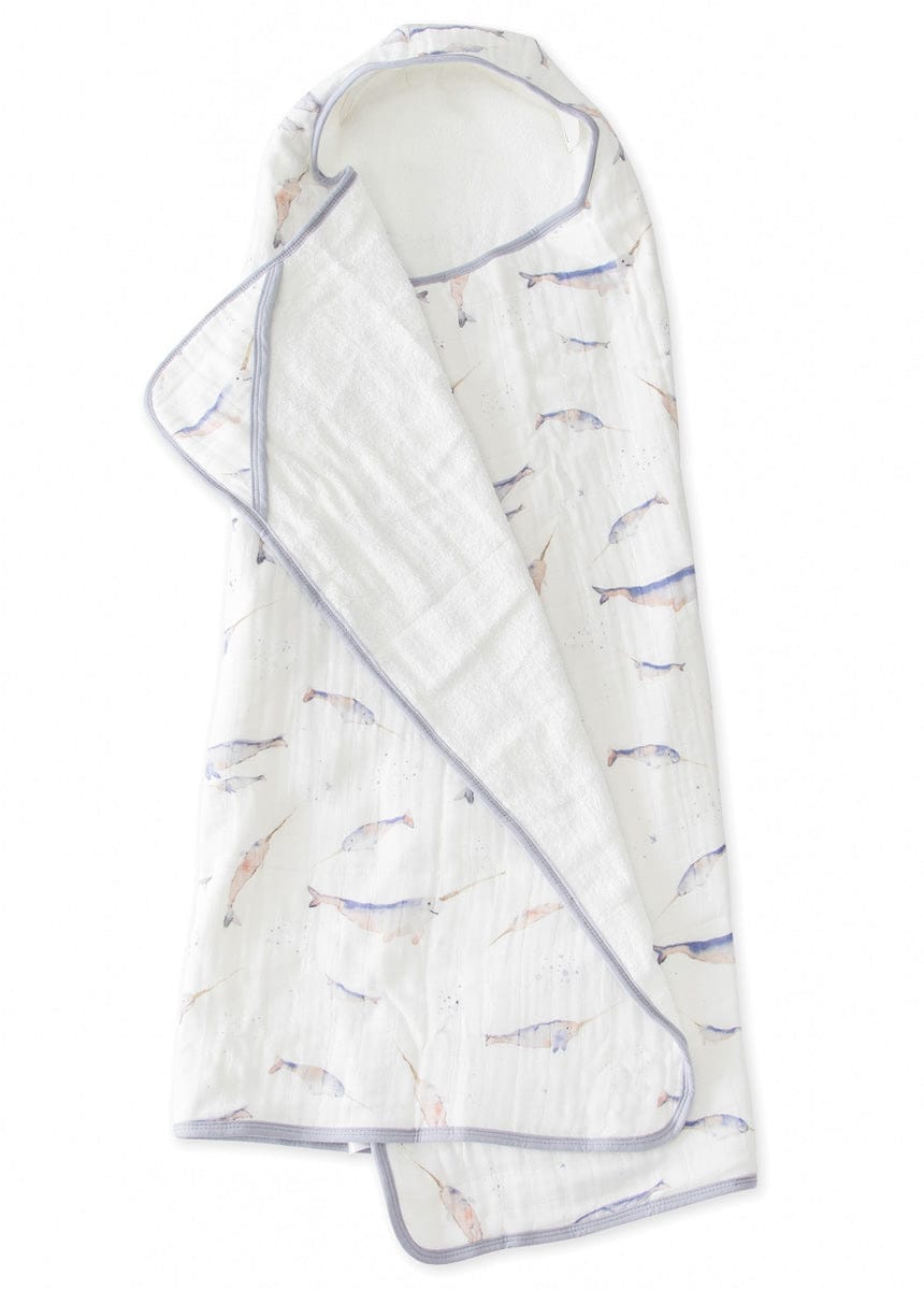 Little Unicorn Cotton Big Kid Hooded Towel - Narwhal - UH0206